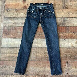 Rock and Republic Womens Size 25 Skinny Jeans Distressed Dark Wash Scorpion